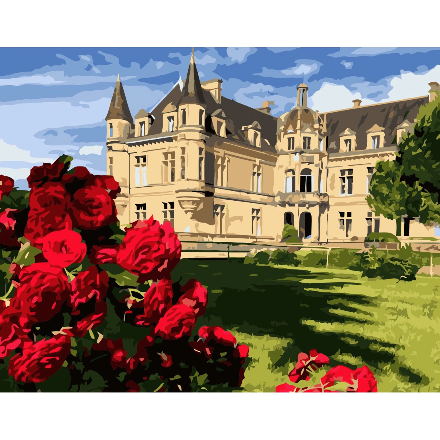 Tablou pe numere 40x50 cm "Castel scăldat în soare"