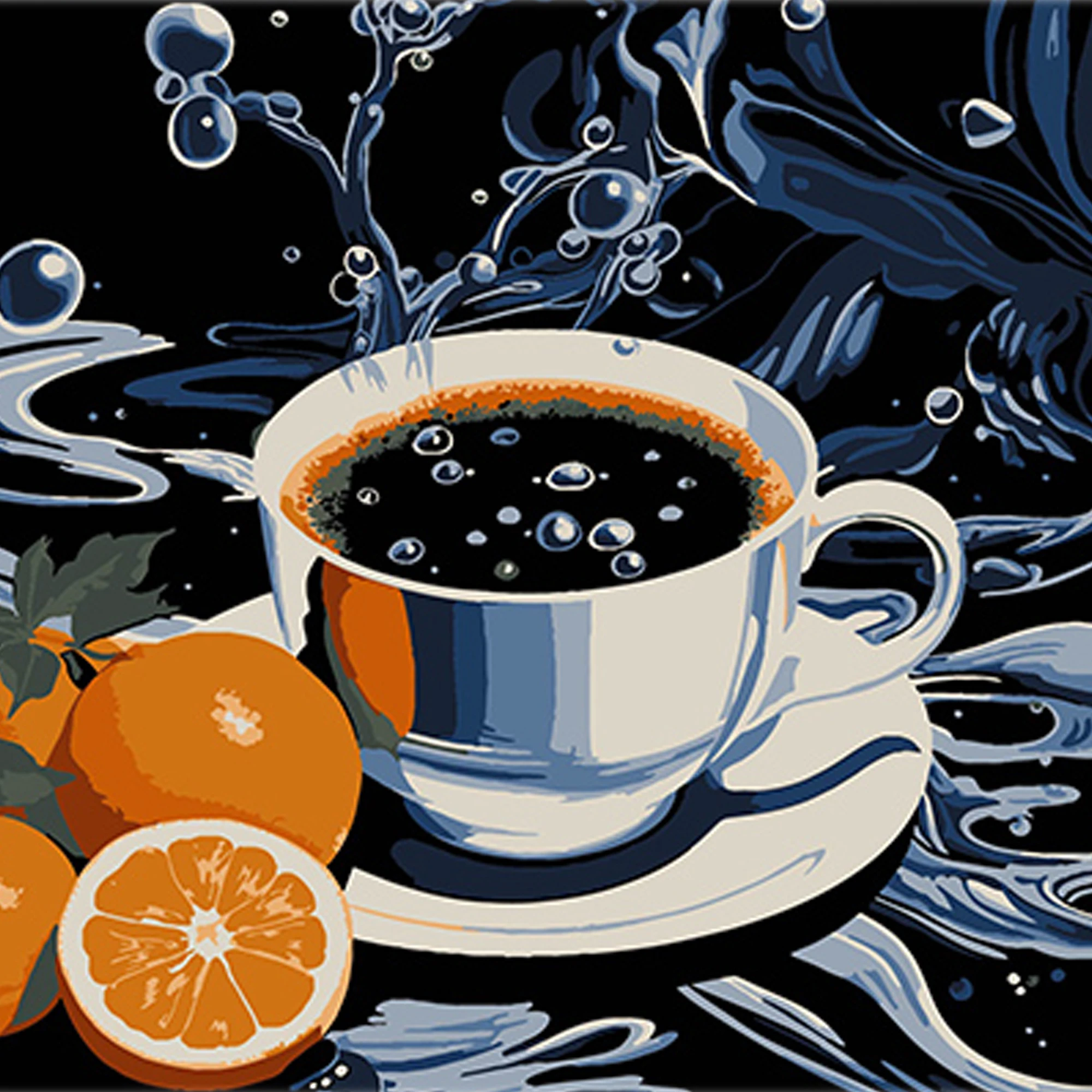 Tablou pe numere 30x30 cm "Cafea cu note citrice"