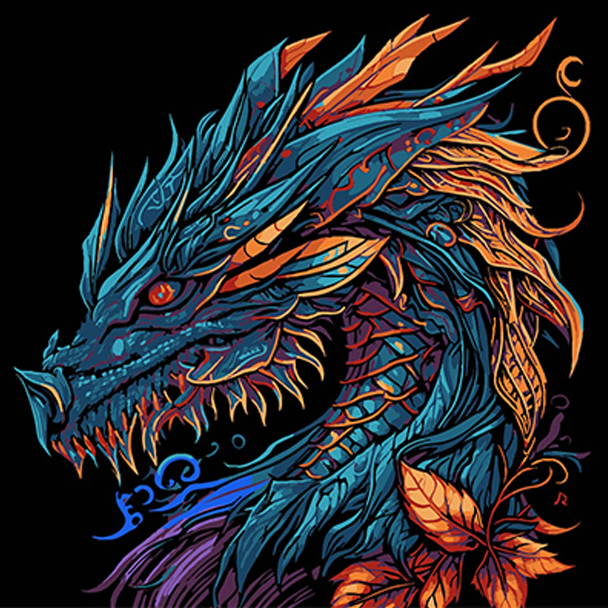 Tablou pe numere 30x30 cm "Dragon puternic"