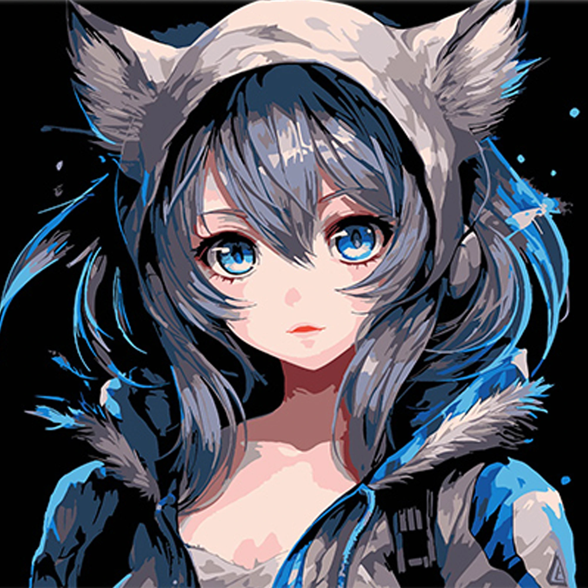 Tablou pe numere 30x30 cm "Lumea fetelor anime"