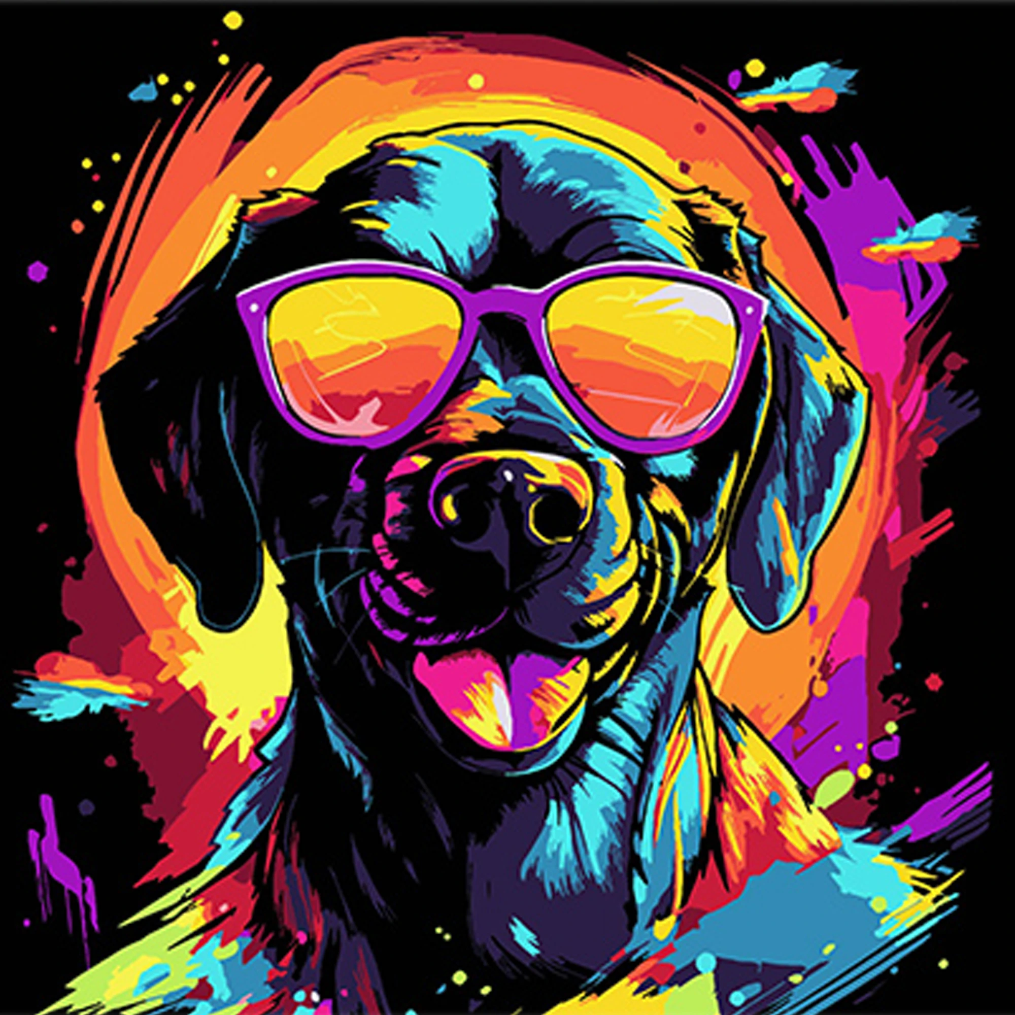 Tablou pe numere 30x30 cm ""Prieten fidel și colorată"