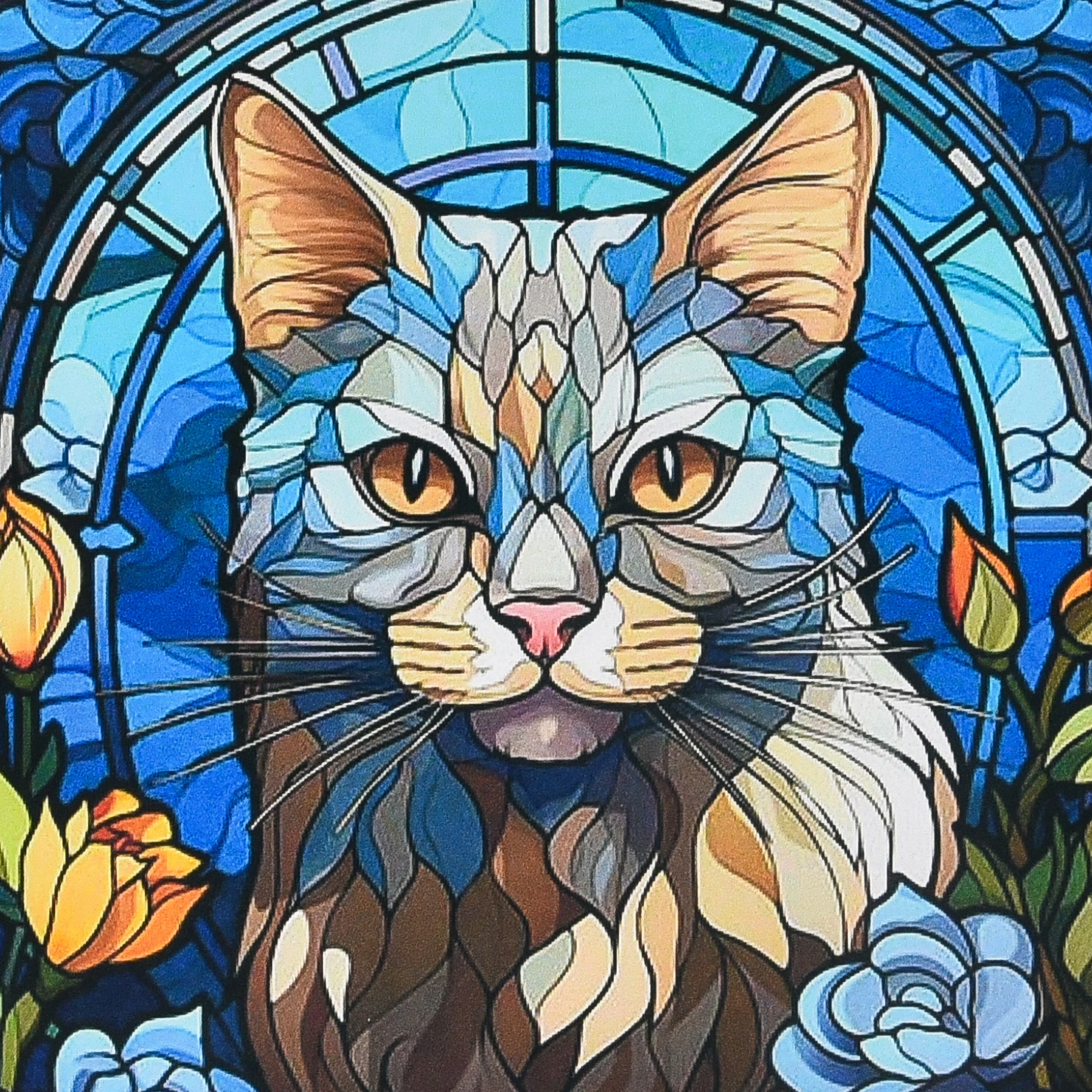 Mozaica cu Diamante 30x30 cm "Pisica strălucită"