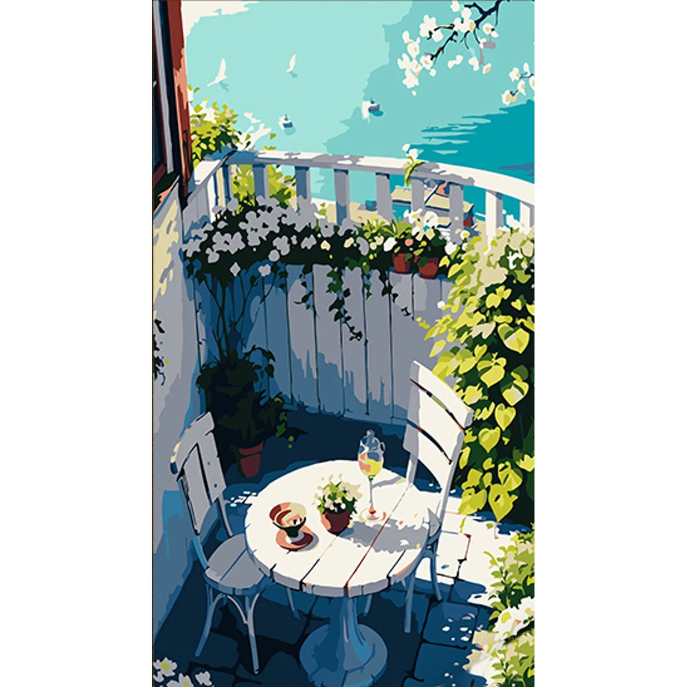 Tablou pe numere 50x25 cm ""Colțul de odihnă"