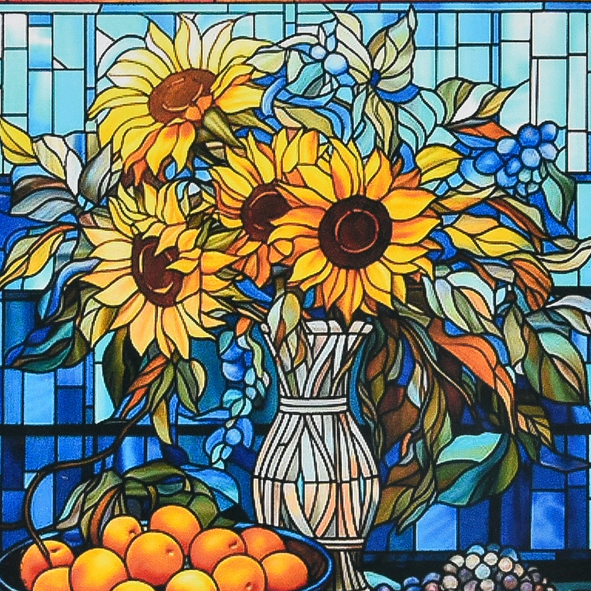 Mozaica cu Diamante 30x30 cm "Floarea-soarelui în vază"