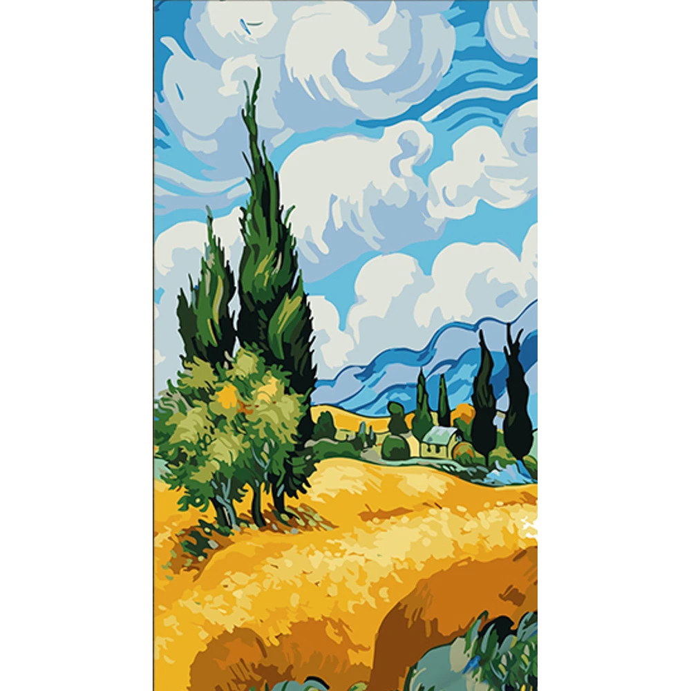 Tablou pe numere 50x25 cm "Lan de grâu"