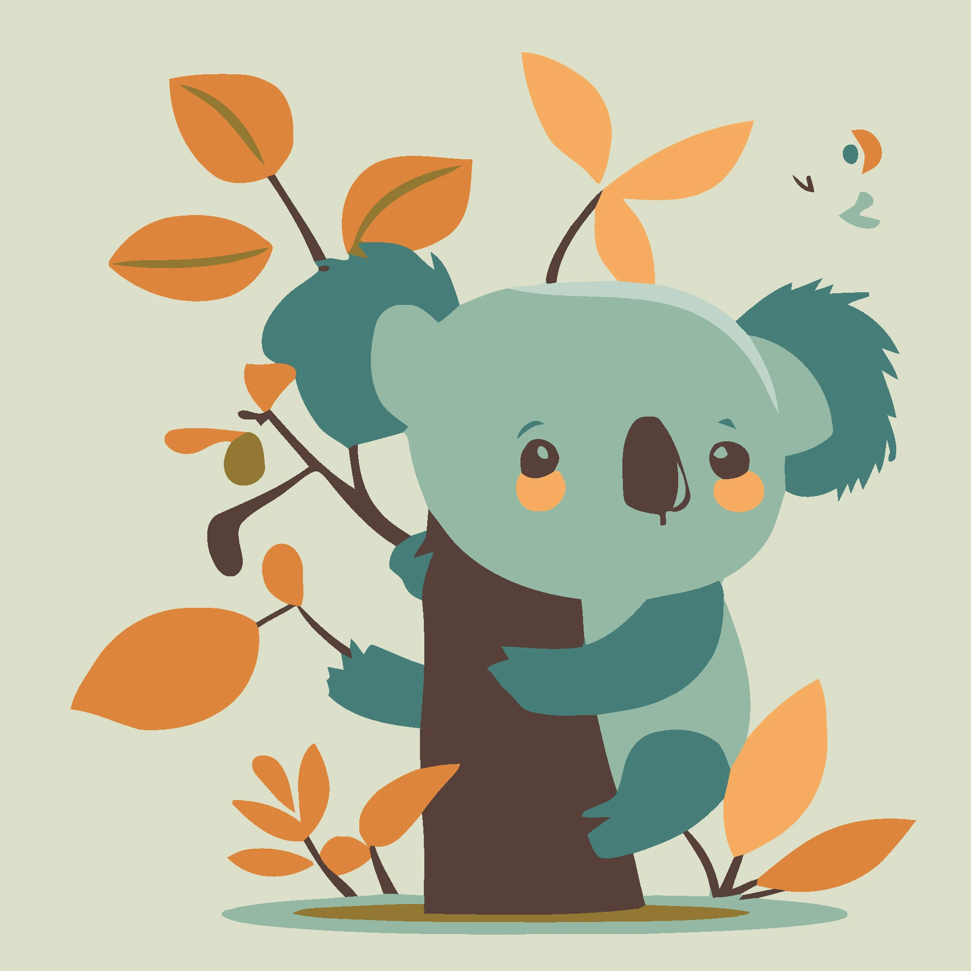 Tablou pe numere 20x20 cm "Koala pe creangă"