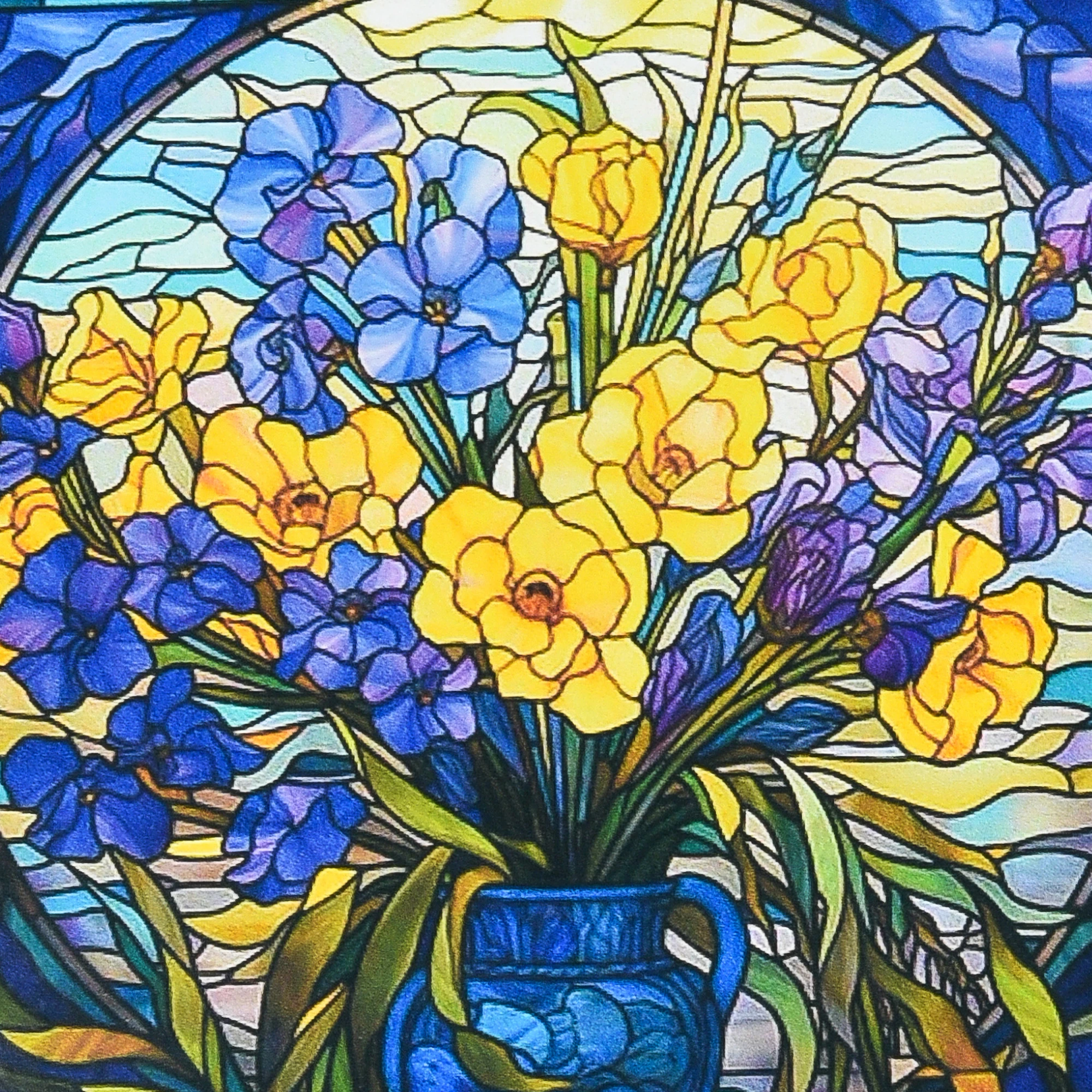 Mozaica cu Diamante 30x30 cm "Flori vitralii"