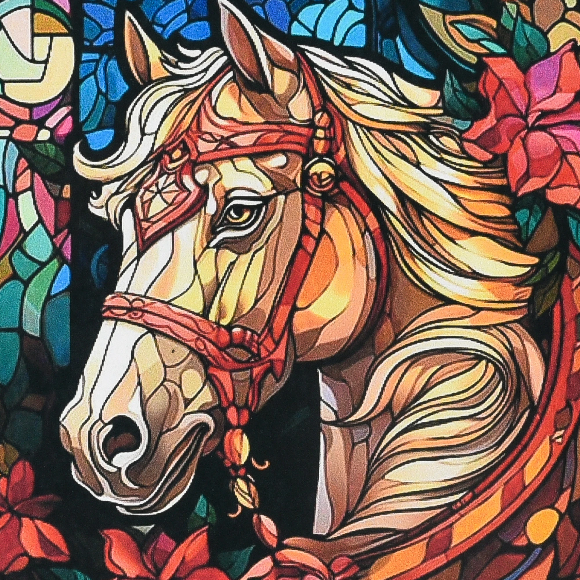 Mozaica cu Diamante 30x30 cm "Calarețul alb"