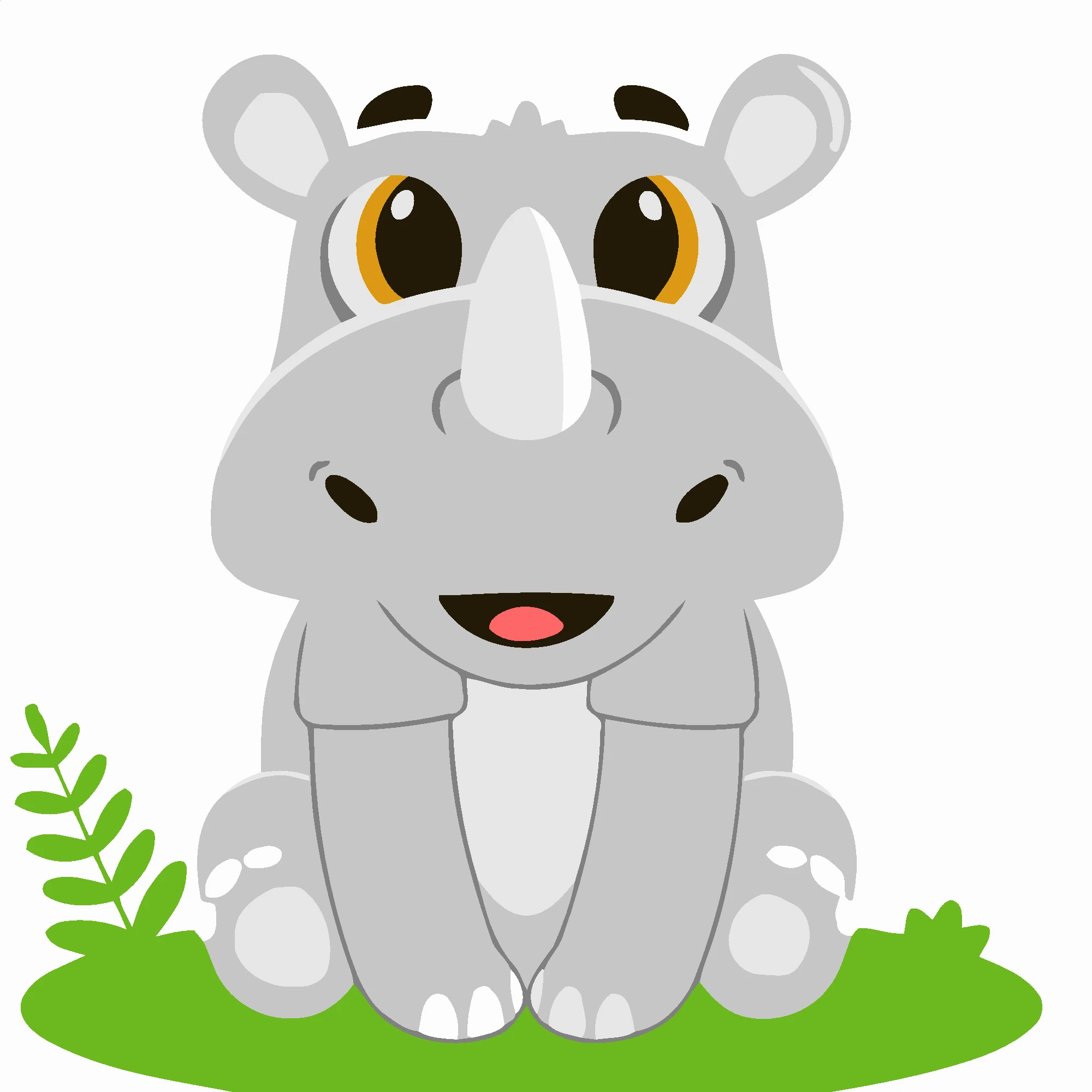 Tablou pe numere 20x20 cm ""Rinocer"