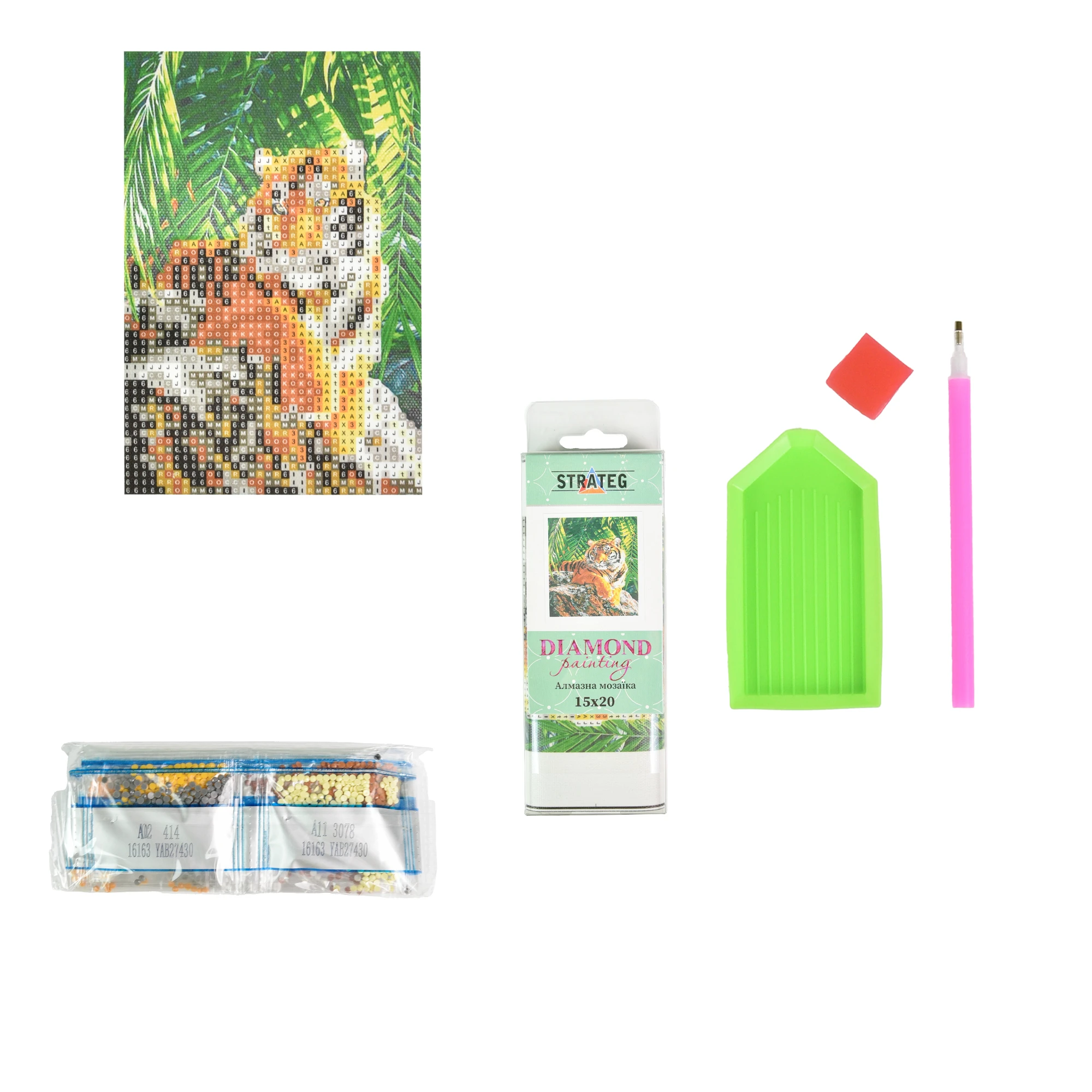 Mozaica cu Diamante 10x15 cm "Tigrul în stăpânirea sa"