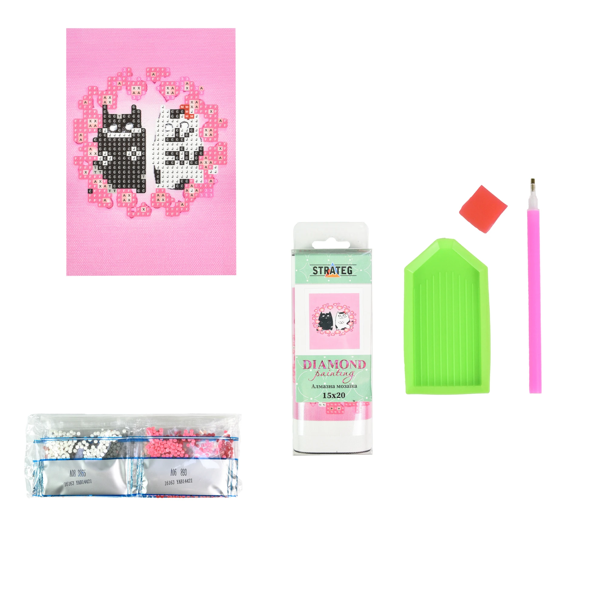 Mozaica cu Diamante 10x15 cm "Pisicile îndrăgostite"