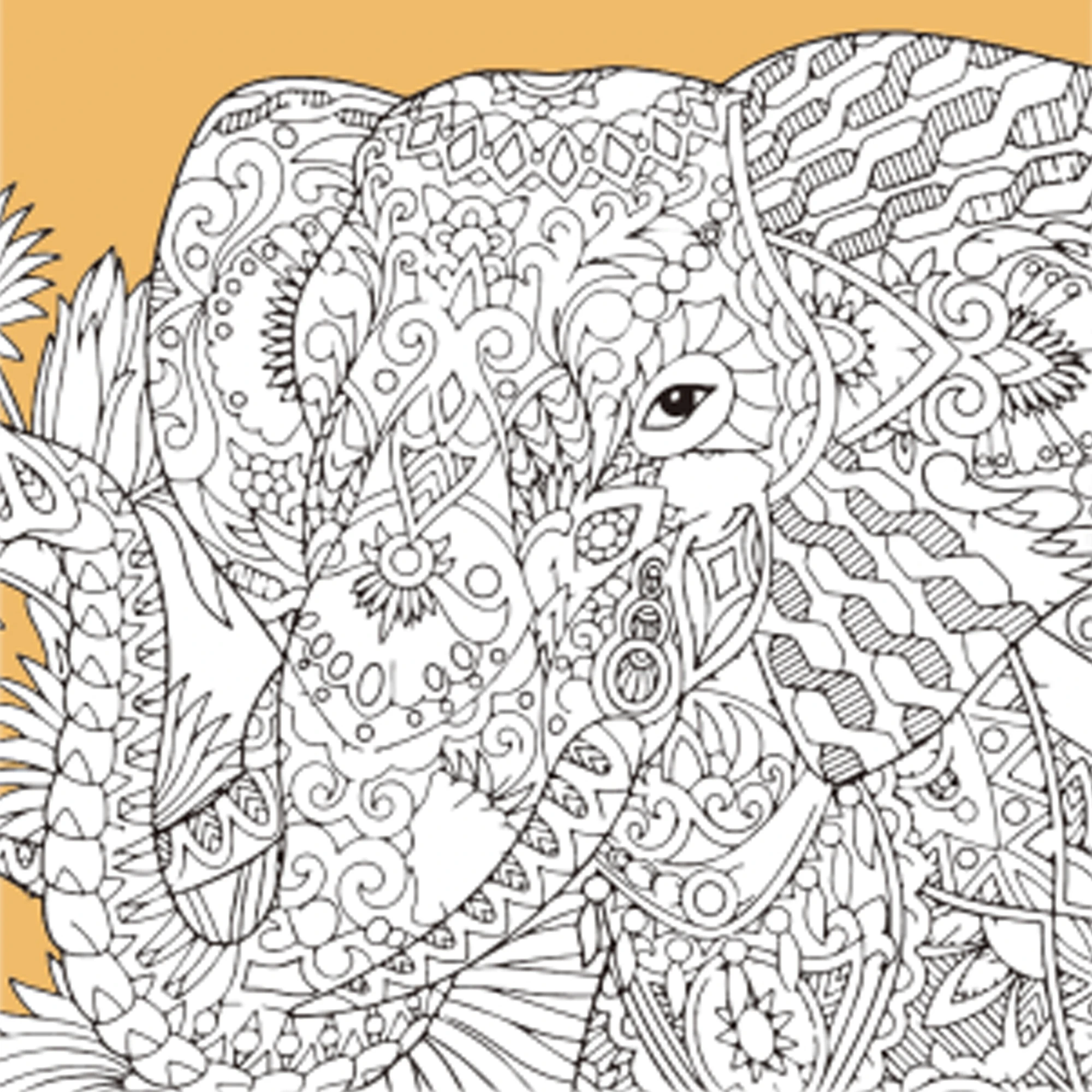 Set de desen Antistress 30x30 cm "Elefantul măreț"