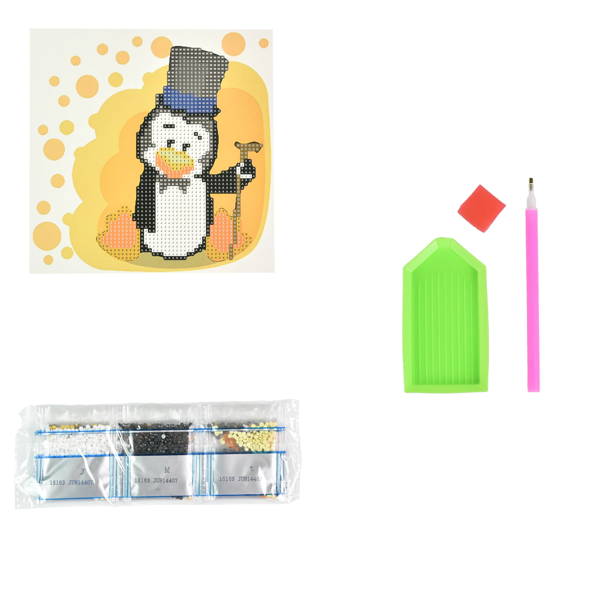 Mozaica cu Diamante 18x18 cm "Pinguin călător"