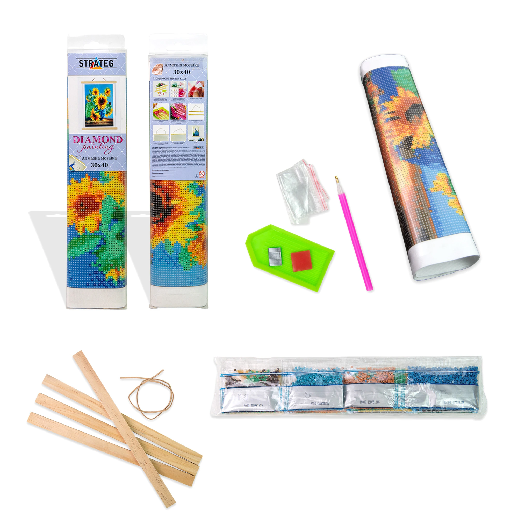 Mozaica cu Diamante 30x40 cm "Natură moartă cu floarea soarelui"