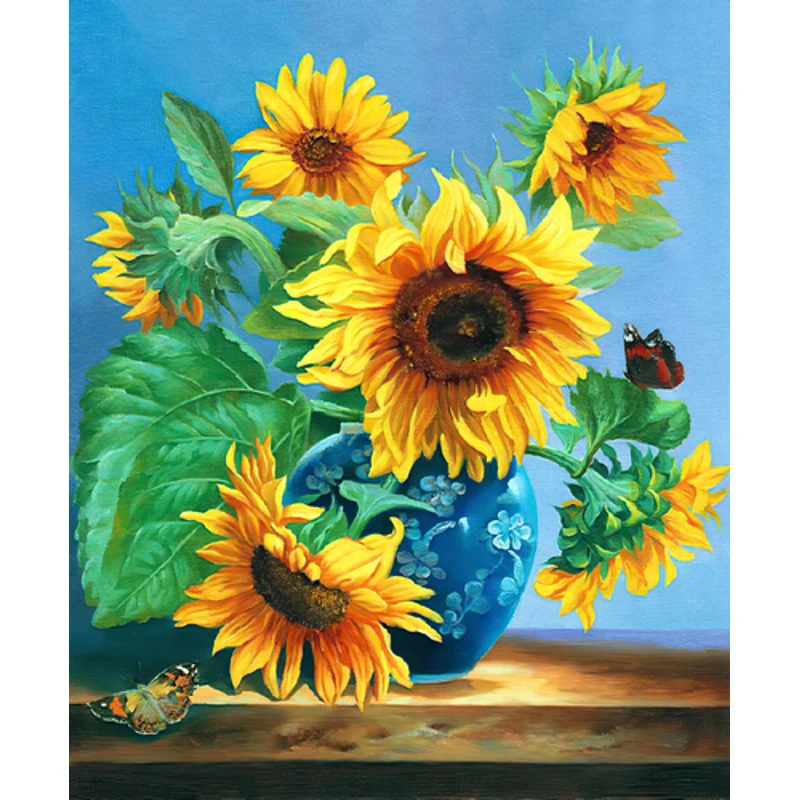 "Mozaica cu Diamante 30x40 cm "Fluturi langa Soare"