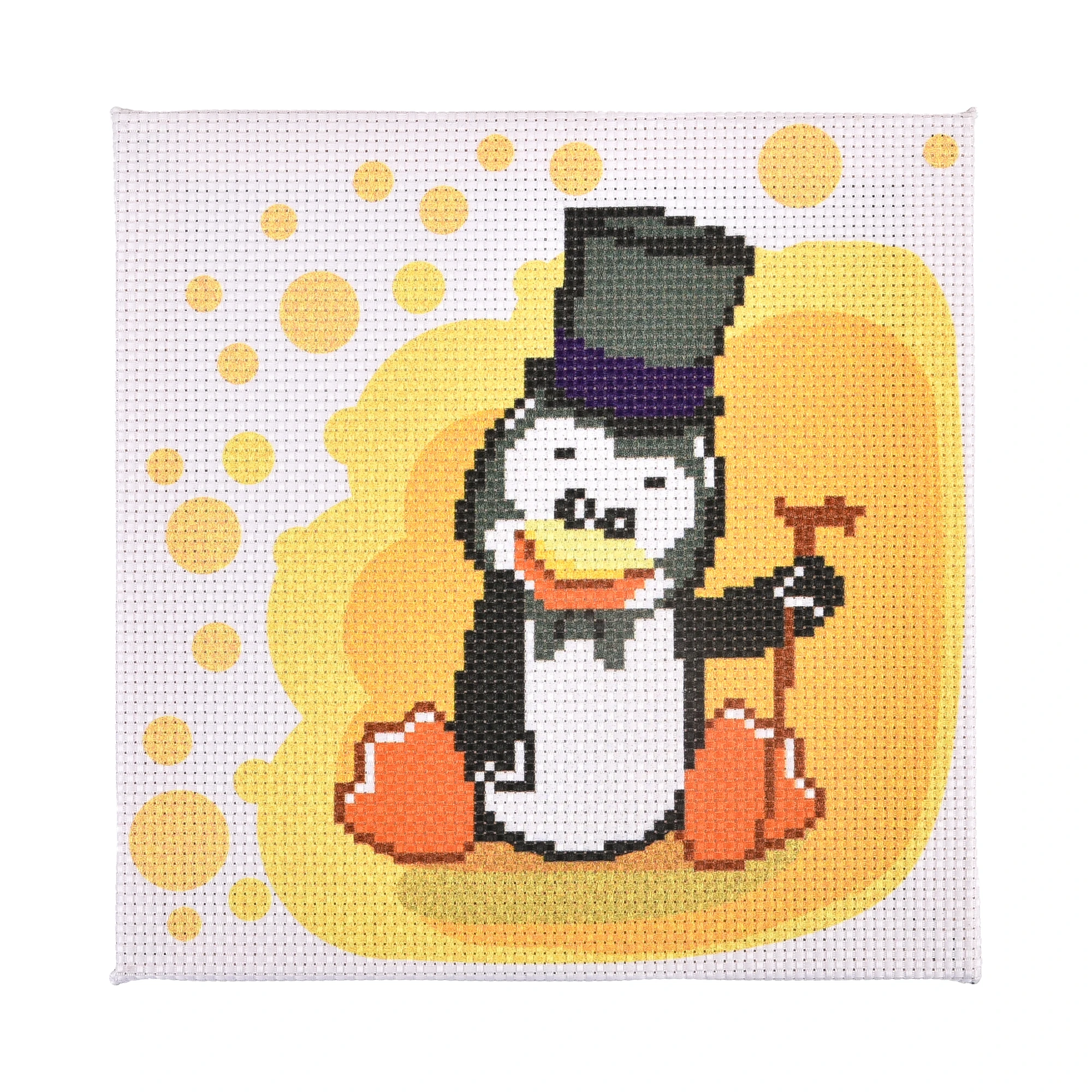 Broderie 20x20 cm "Pinguinul fermecat"