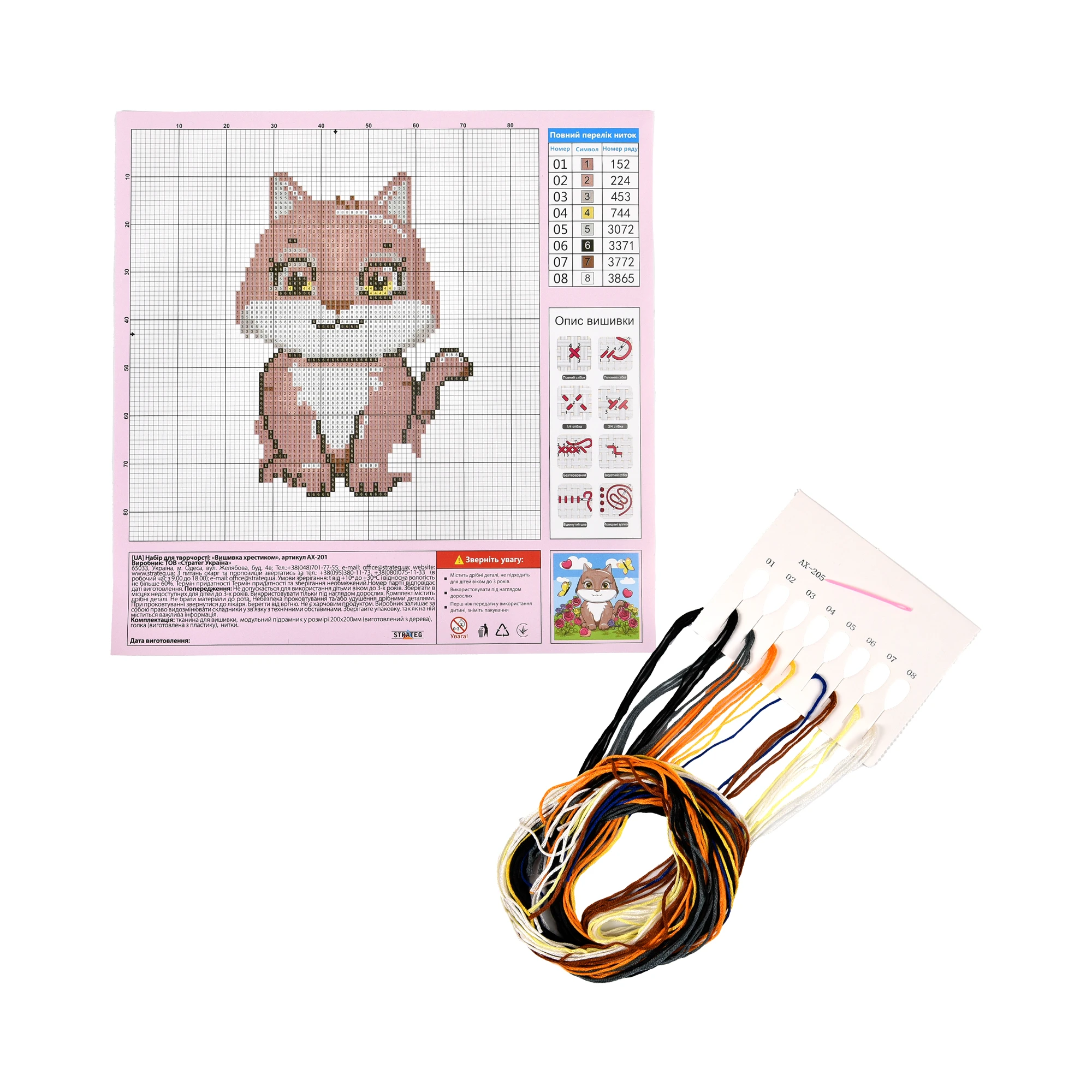 Broderie 20x20 cm "Pisoi"