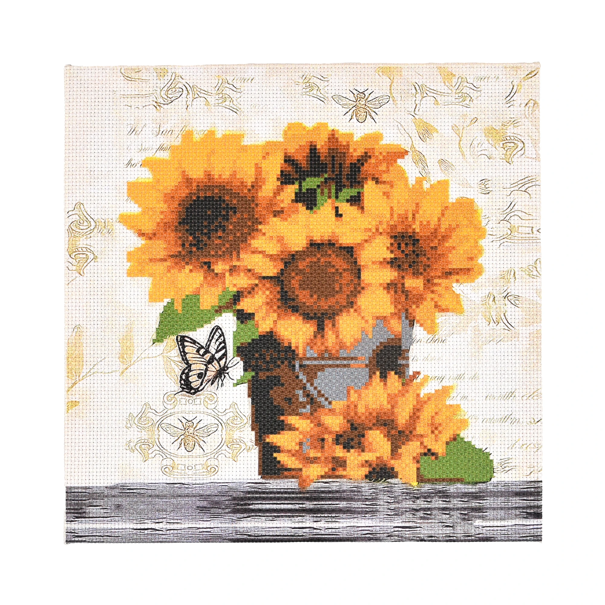 Broderie 30x30 cm "Buchet de floarea-soarelui"