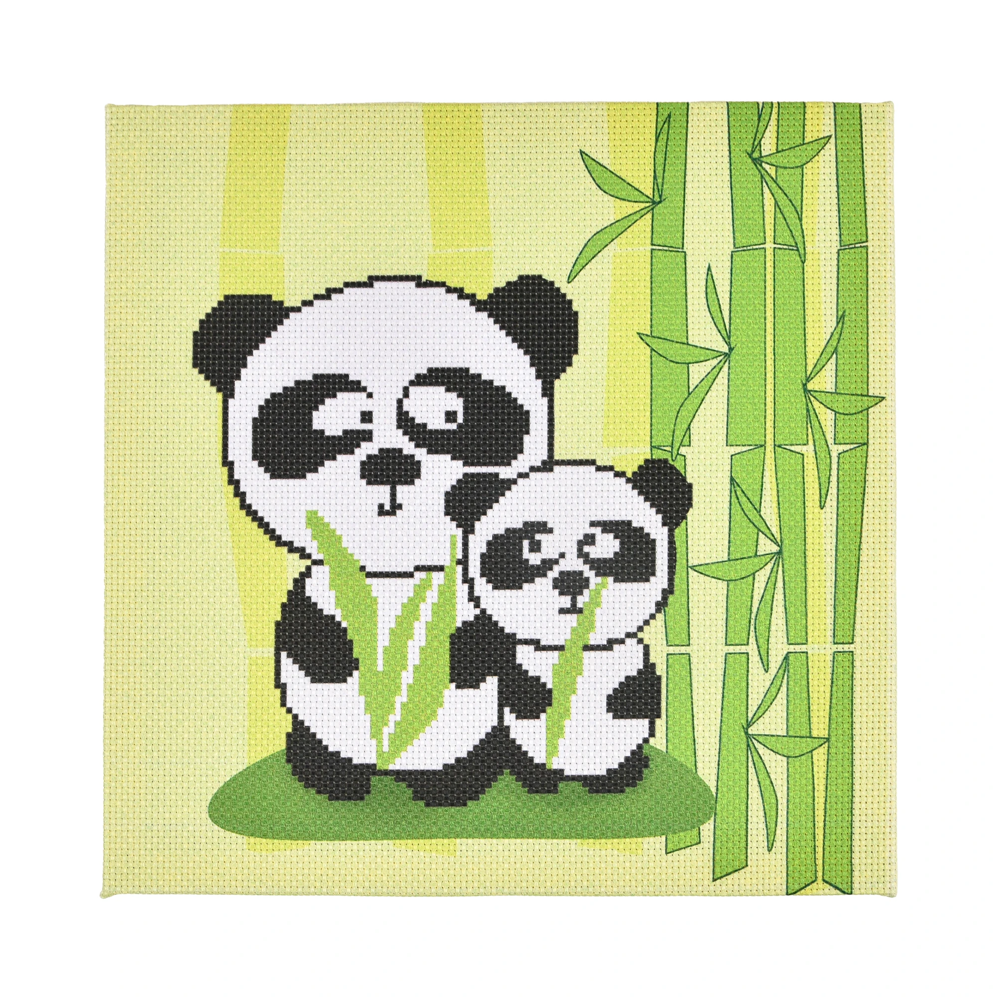 Broderie 30x30 cm "Doua panda"