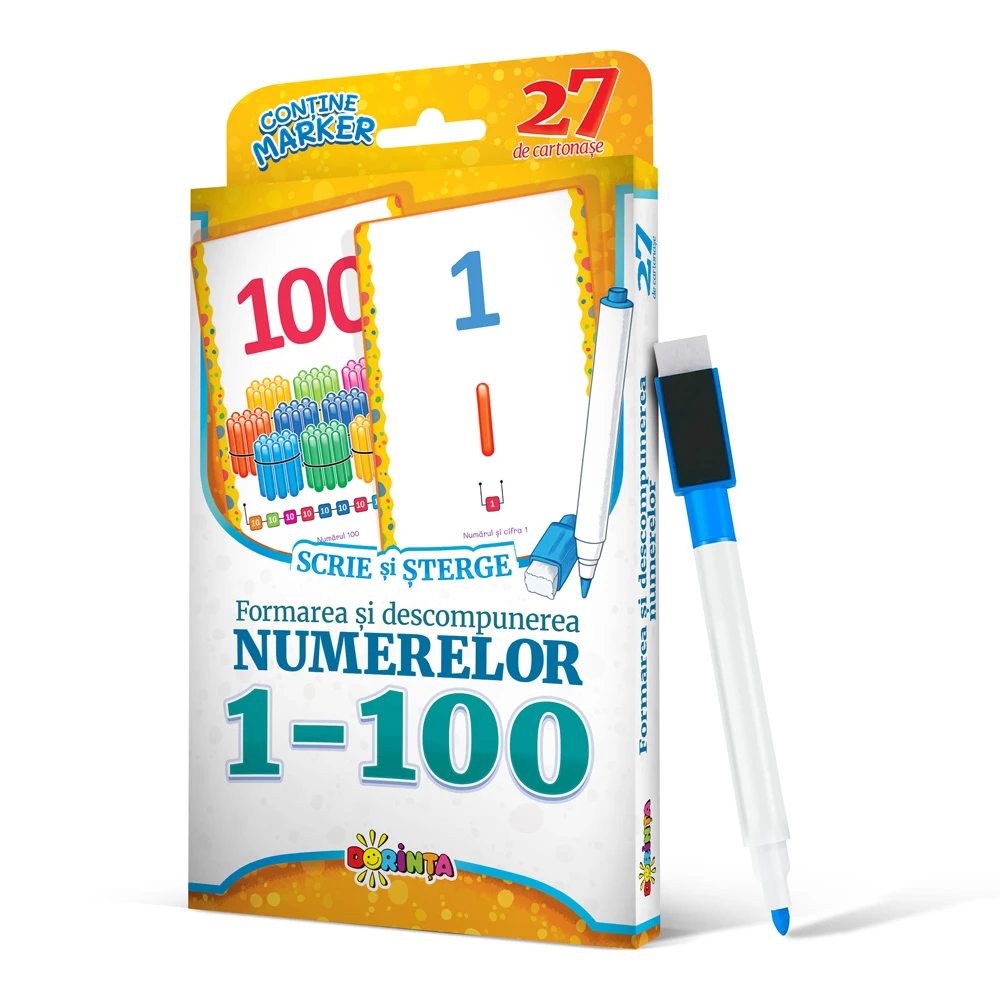 27 de cartonașe. Scrie și șterge. Formarea și descompunerea numerelor