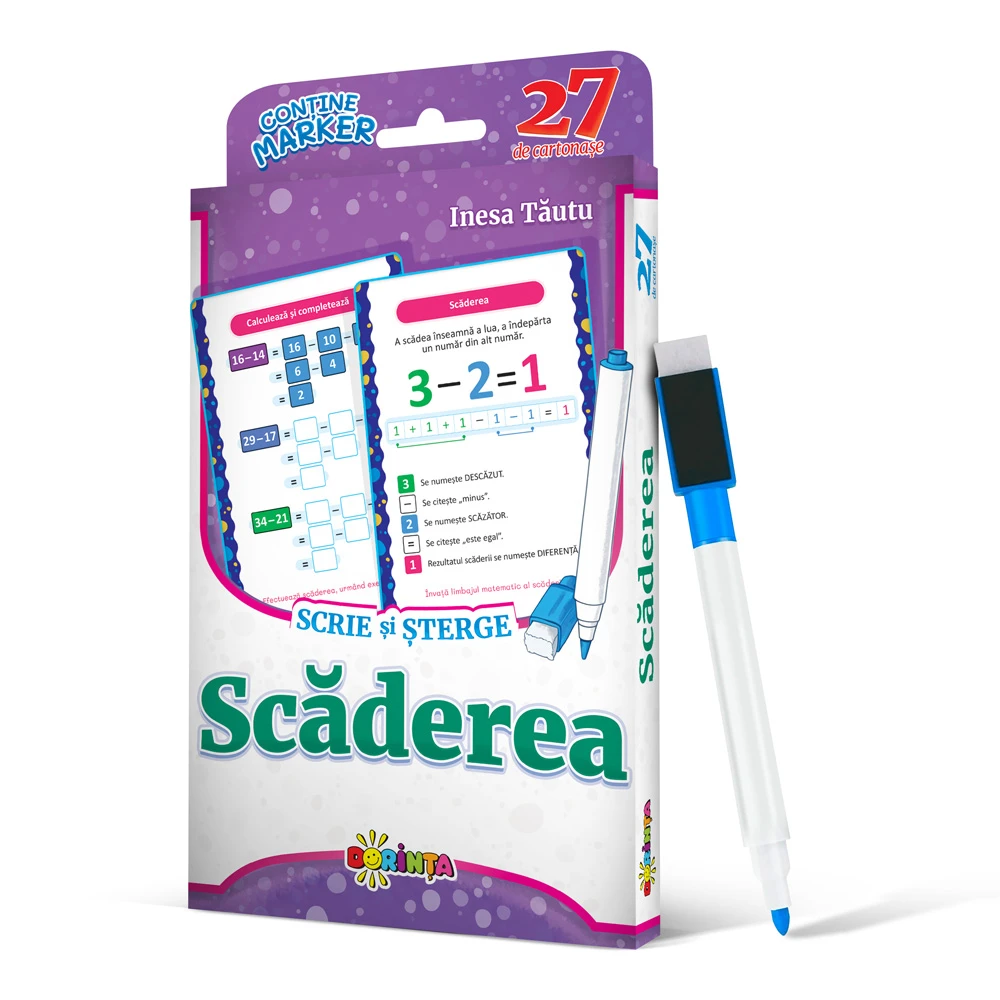 27 de cartonașe. Scrie și șterge. Scăderea