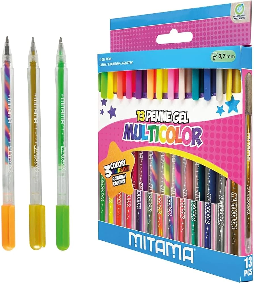 Pix gel Sclipici/Fluo/Rainbow set 13 culori 1mm