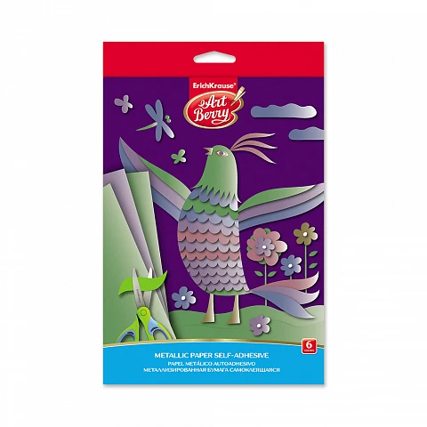 Hârtie colorată B5 autoadeziva set 6 cul. metalizate