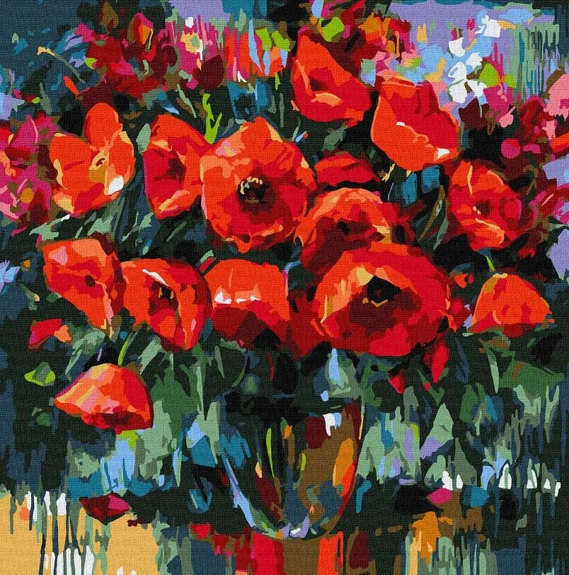 Tablouri pe numere Ideyka "Delicatete de mac" 40x40cm