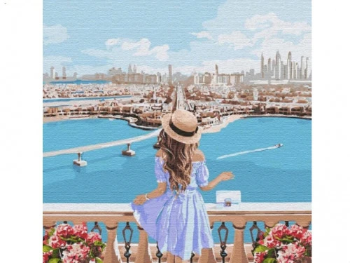 Tablouri pe numere Ideyka "Bucurandu-se de peisaje" 40x40cm