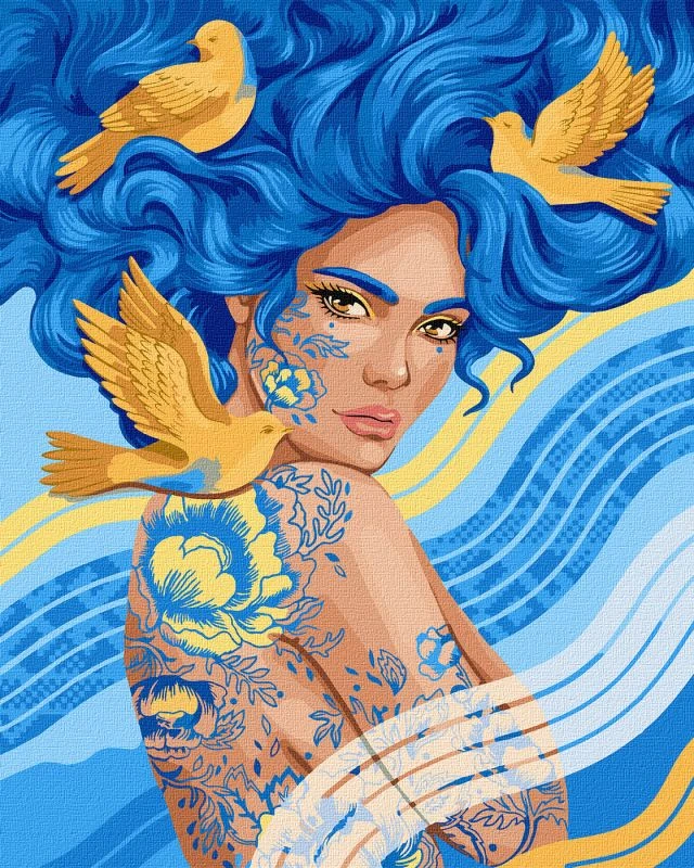 Tablouri pe numere Ideyka "Pasari fericite" 40x50cm