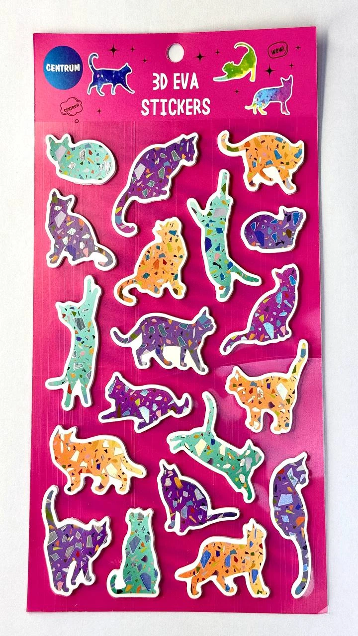 Abtibilduri decorative 3D EVA "CATS" 210x140mm