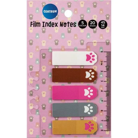 Index autoadeziv plastic 5 cul.x 20foi. 45x14mm