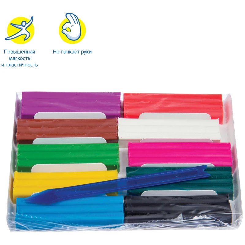 Plastilină 10 cul.150 gr.+cutit,cu ceara "Raton" / MULTI PULTI