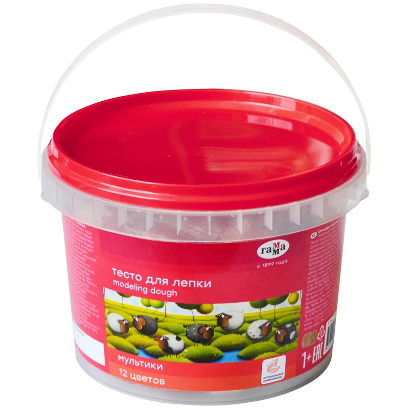 Pastă de modelat 12 cul.*25gr.in galeata "Multiki" / GAMMA