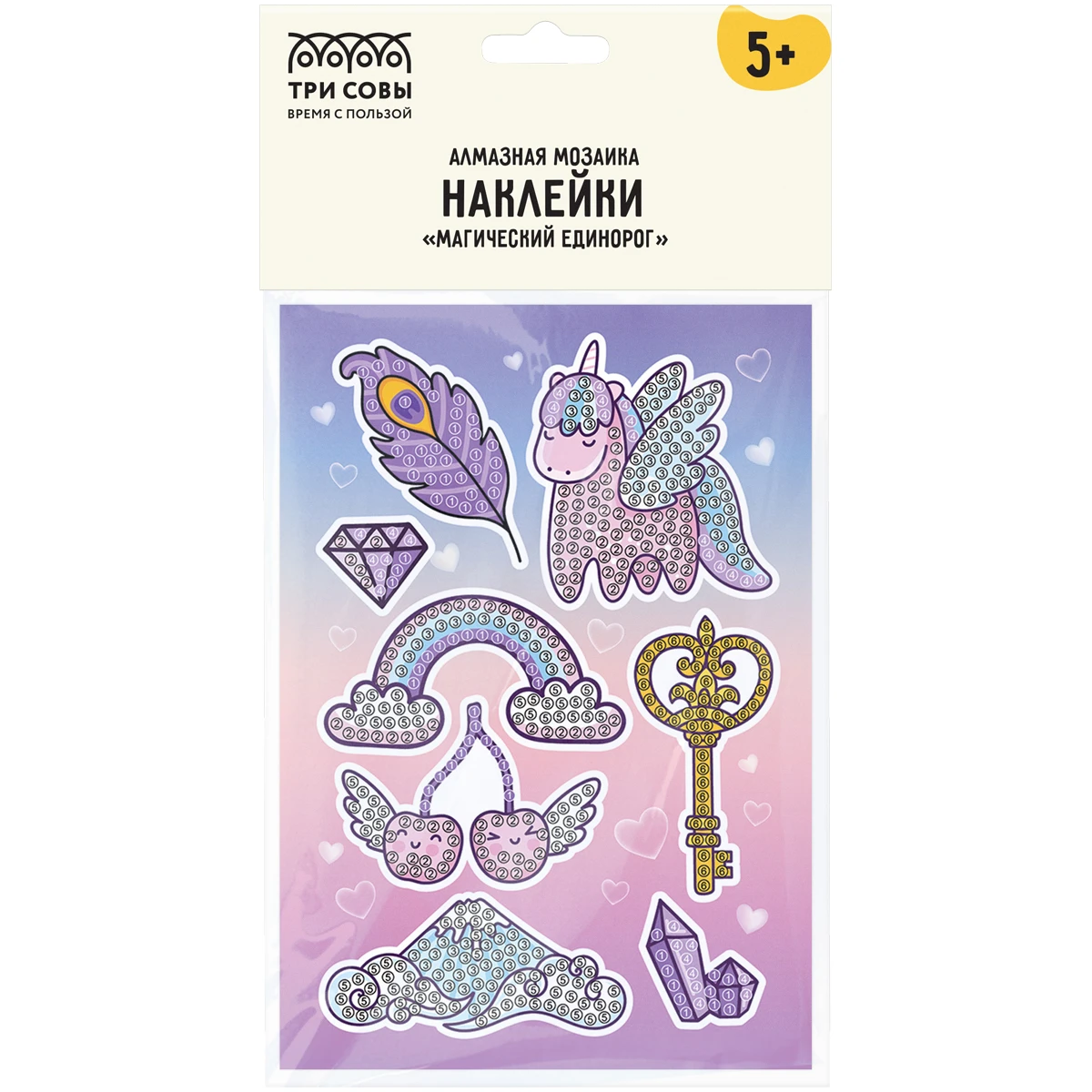 Mozaica cu Diamante-Abtibild "Unicornul Magic" ТРИ СОВЫ