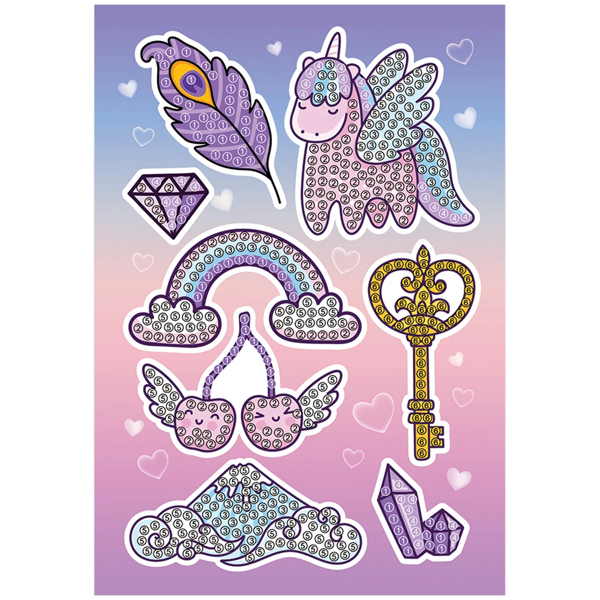 Mozaica cu Diamante-Abtibild "Unicornul Magic" ТРИ СОВЫ