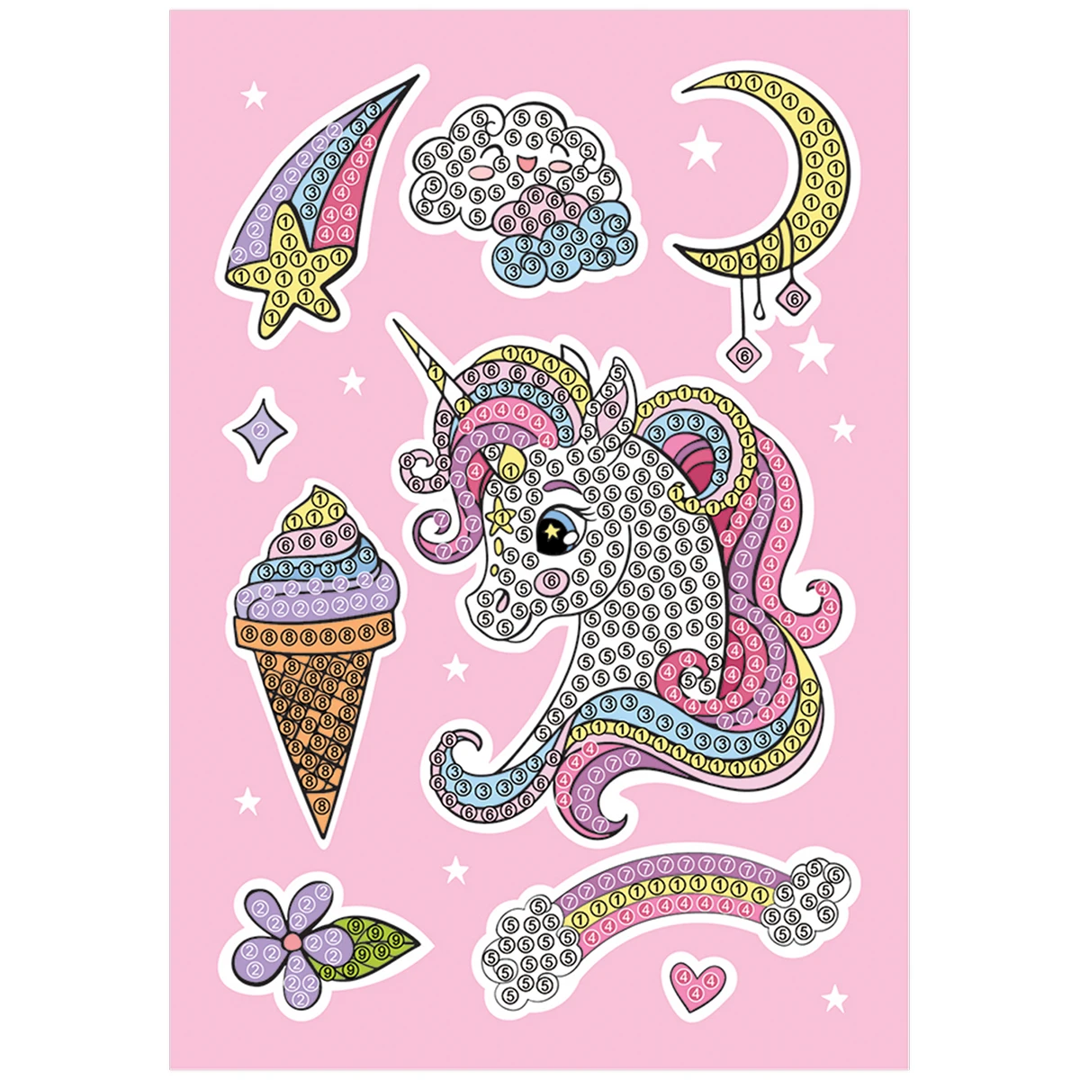 Mozaica cu Diamante-Abtibild "Unicorn" ТРИ СОВЫ