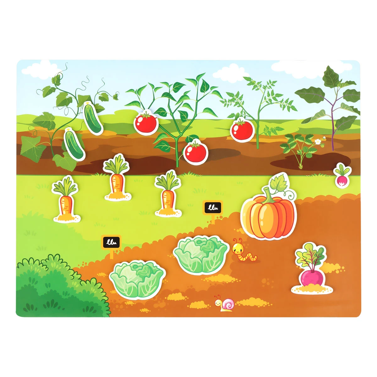 Joc educativ cu magneti "Gradina" 52el. ТРИ СОВЫ