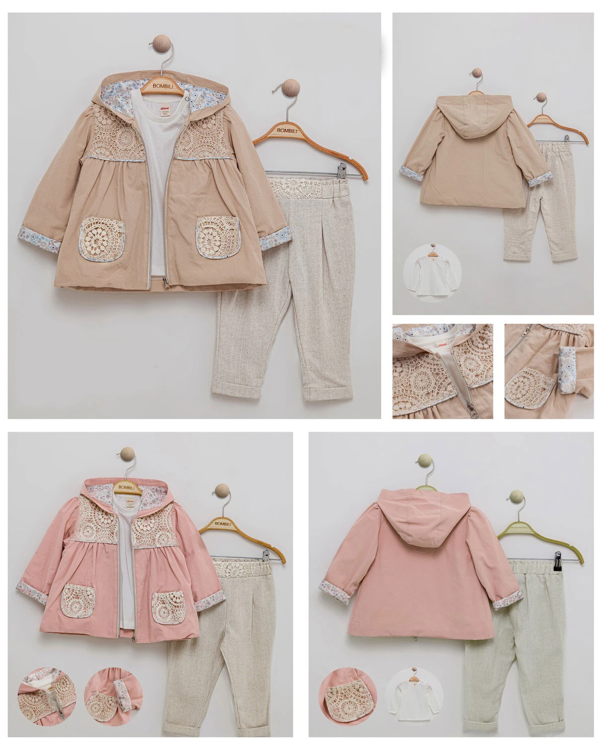 Set fete 3 piese (jachetă, body, pantaloni)