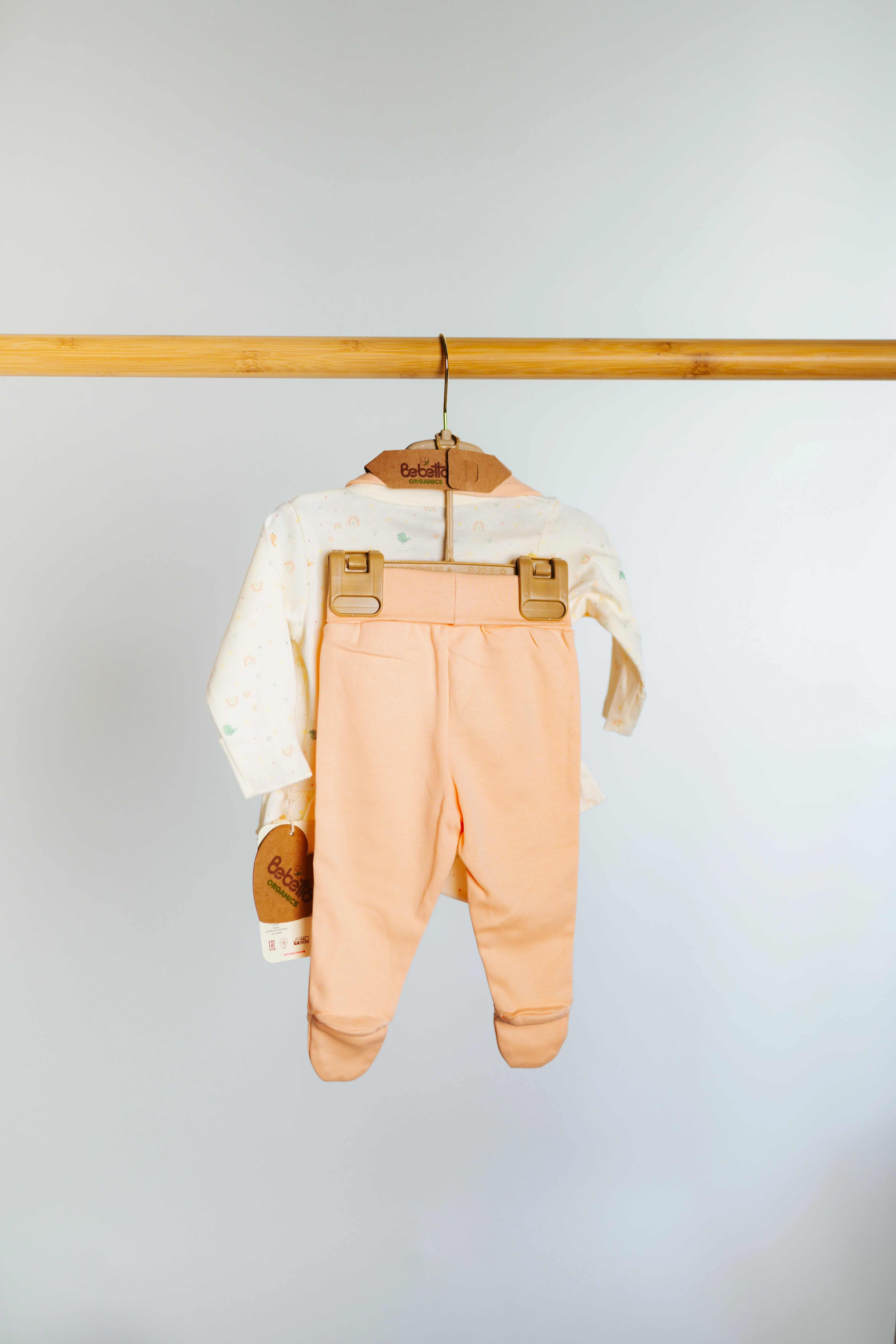 Organic set de zi bebelusi fete piersica