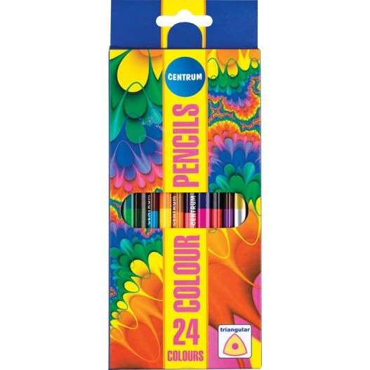 Creioane colorate triangulare duble 12buc/24cul ART