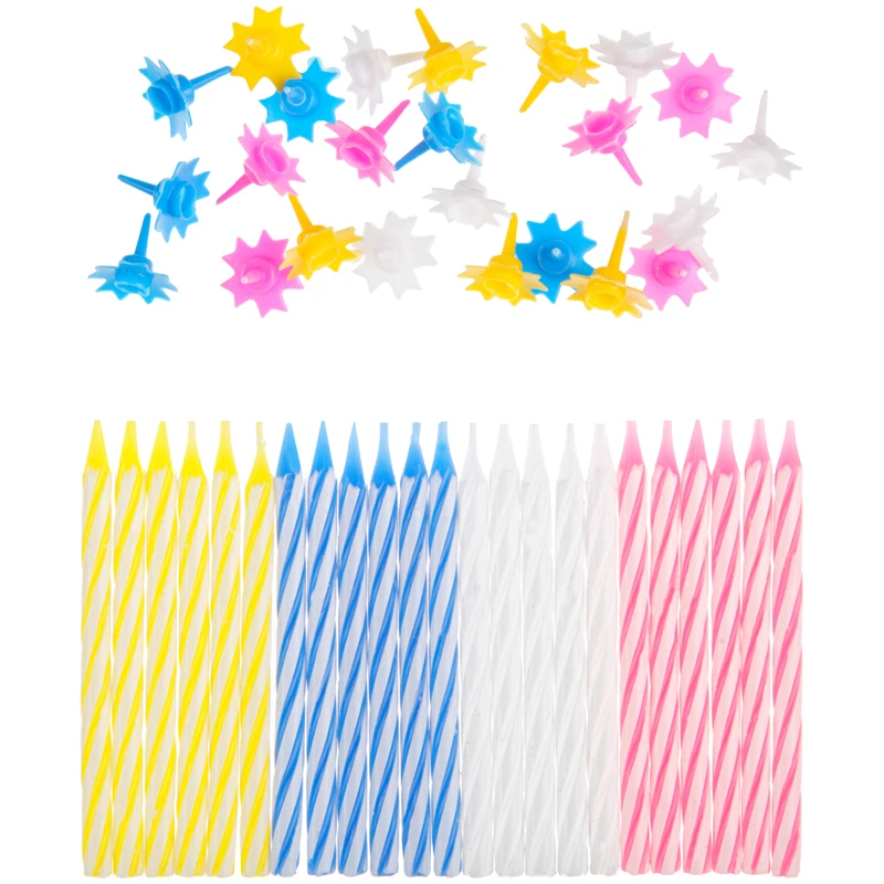 Lumanari pentru tort "Mini" div.cul. 5,5cm,24buc.MESHU