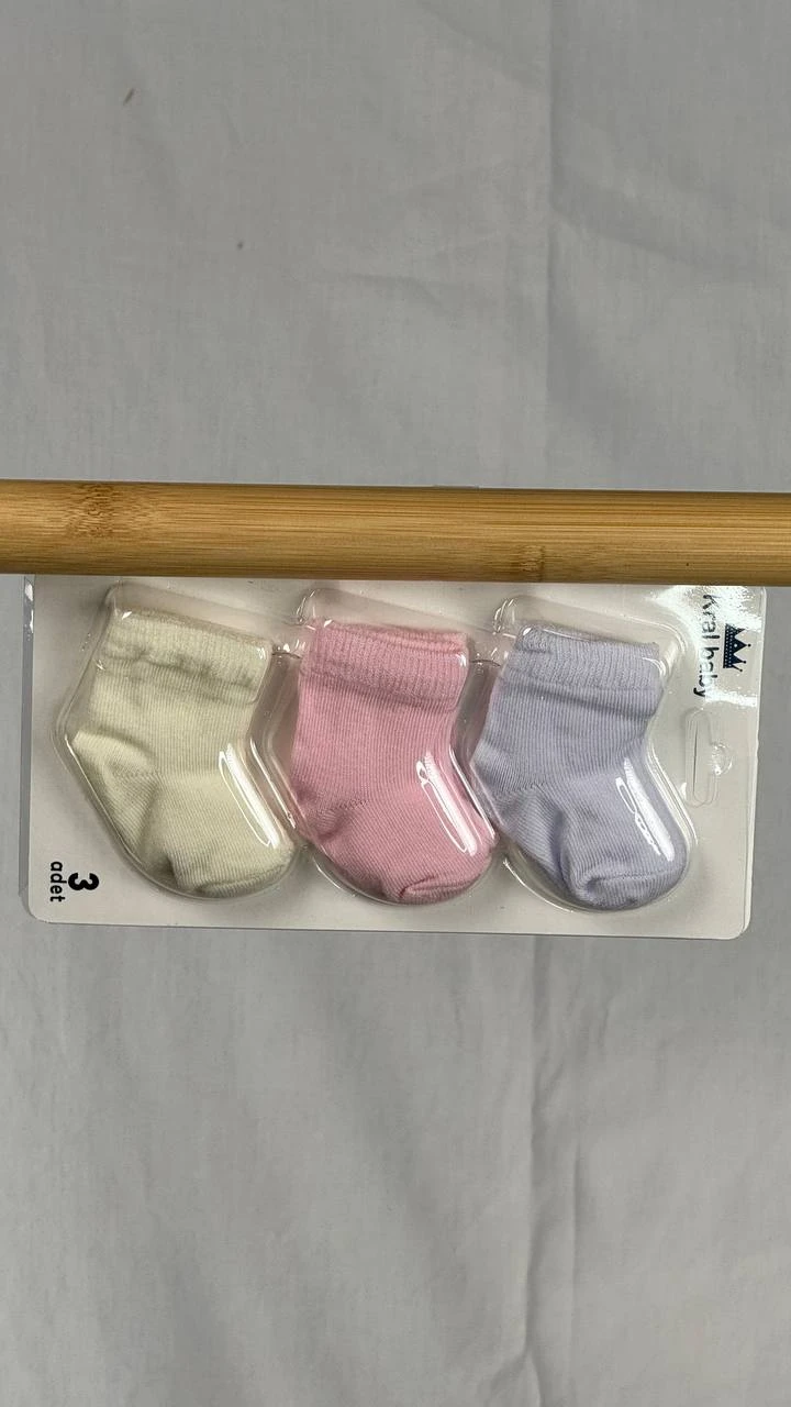 Set 3 perechi de sosete bebe fete