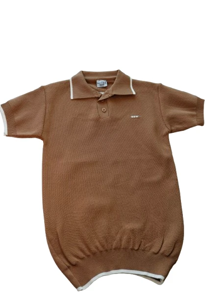 Tricou polo premium maro baieti