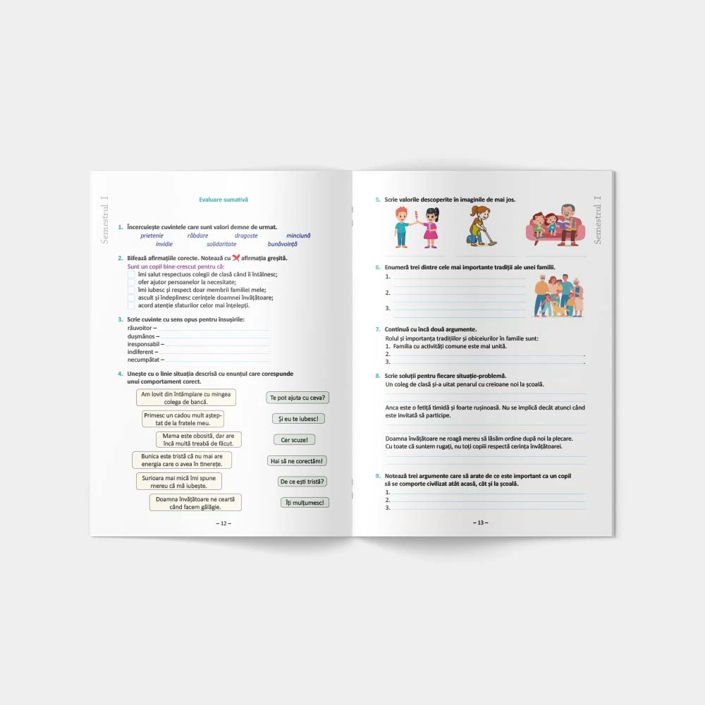 Evaluări, dexterități, științe clasa a 3-a