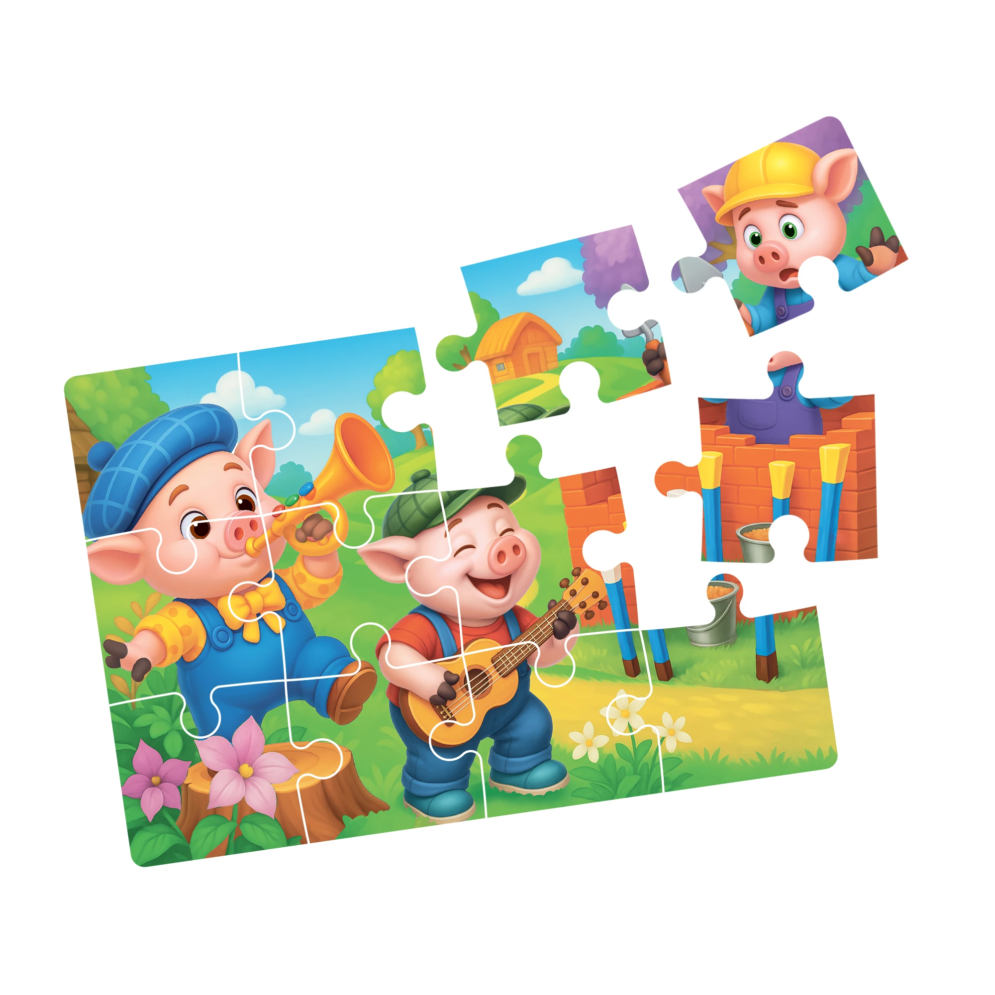 Puzzle 4in1, Cei trei purcelusi