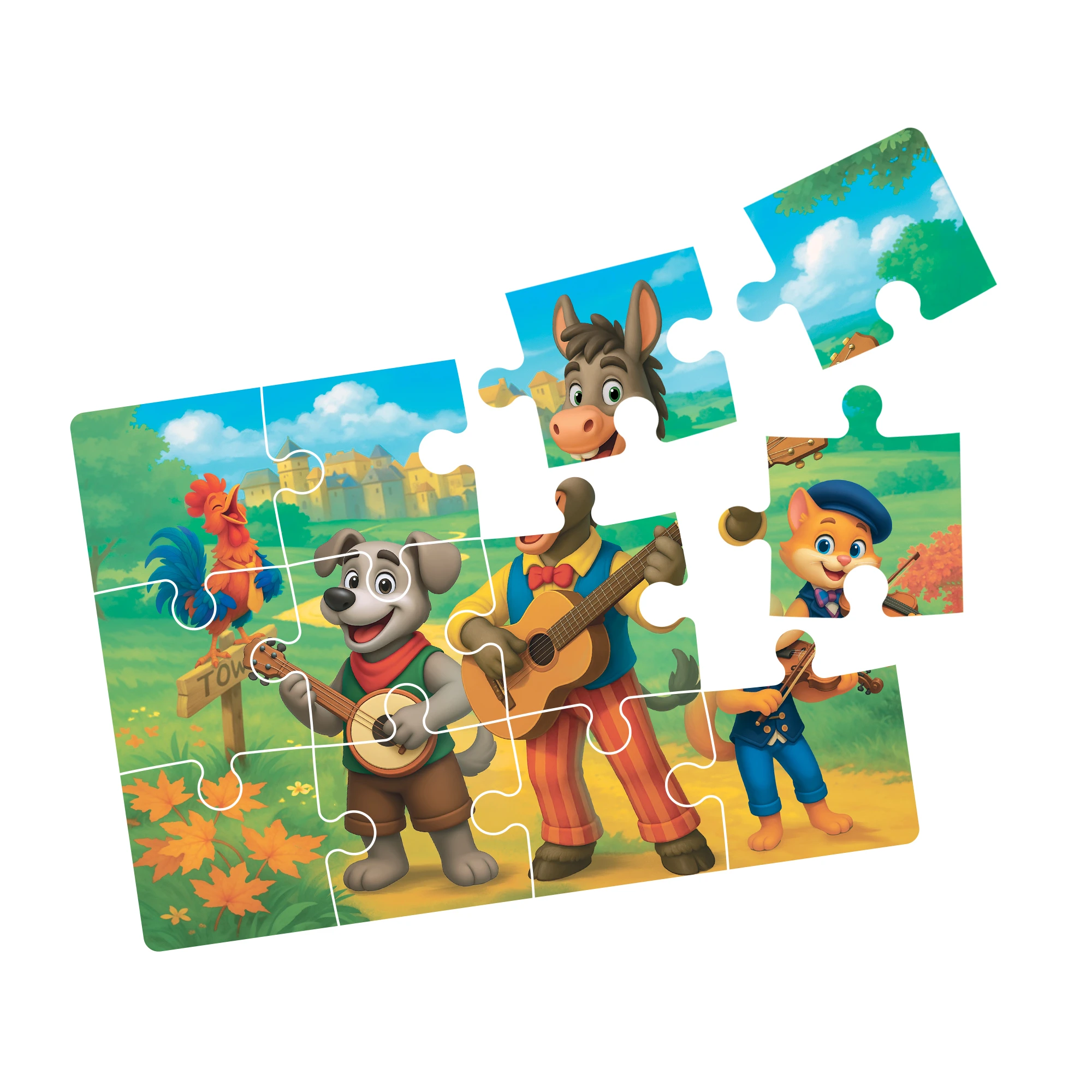 Puzzle 4in1, Muzicantii din Bremen