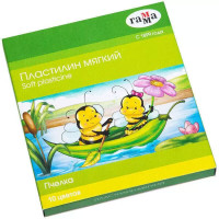 Plastilină 10 cul.150 gr.+cutit,cu ceara "Albinuta" / GAMMA