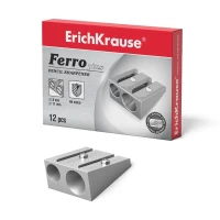 Ascuțitoare metal ErichKrause Ferro, double hole, silver