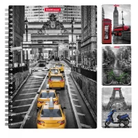 Carnet cu spira ErichKrause® Travel, asortiment, А5, 80 file, mate, cop. plastic 53154